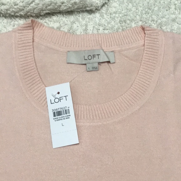NWT - LOFT | Classic Light Pink Crew Neck Sweater | Size XL - Picture 3 of 6